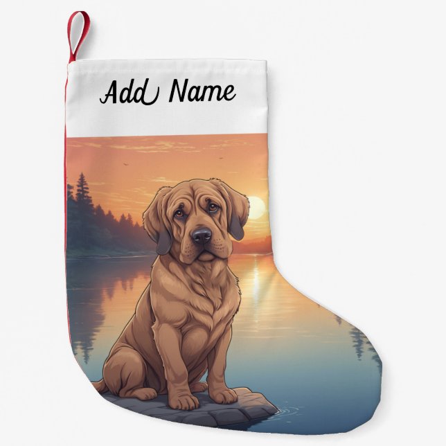 Bloodhound Dog Small Christmas Stocking (Front)