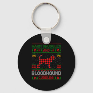 Bloodhound Dog Ugly Christmas Sweater Funny Dog Lo Key Ring