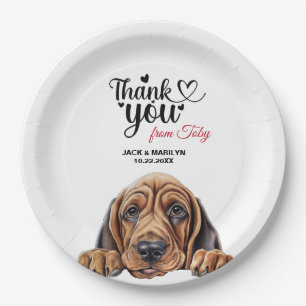 Bloodhound Dog Wedding Cocktail Paper Plate