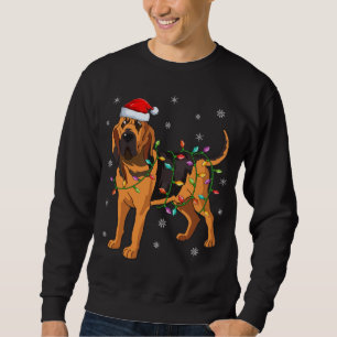 Bloodhound Dog Xmas Lighting Santa Hat Bloodhound Sweatshirt