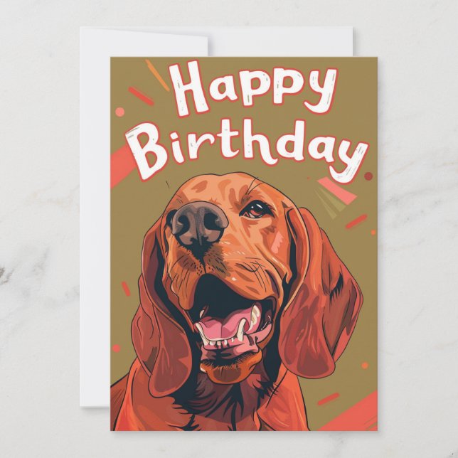 Bloodhound Happy Birthday  Holiday Card (Front)