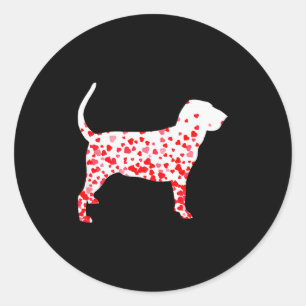 Bloodhound Heart Dog Valentines Day Men Women Kids Classic Round Sticker