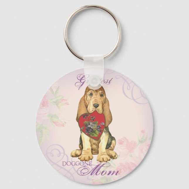 Bloodhound Heart Mum Key Ring (Front)