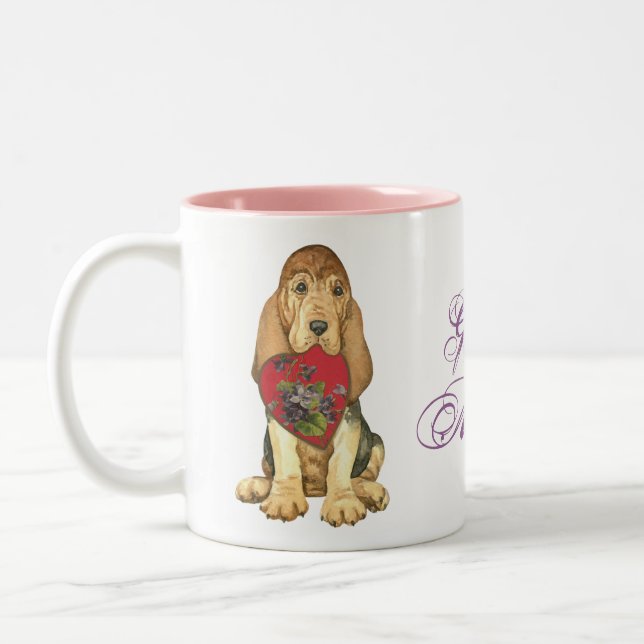 Bloodhound Heart Mum Two-Tone Coffee Mug (Left)