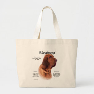 Bloodhound History Design Large Tote Bag