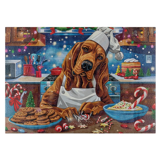 Bloodhound Holiday Baking: Festive Christmas Cutting Board (Front)