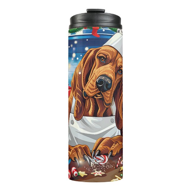 Bloodhound Holiday Baking: Festive Christmas Thermal Tumbler (Front)