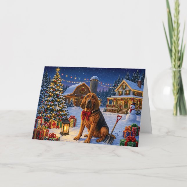 Bloodhound Holiday Card (Front)