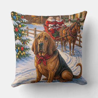 Bloodhound Holiday Cushion