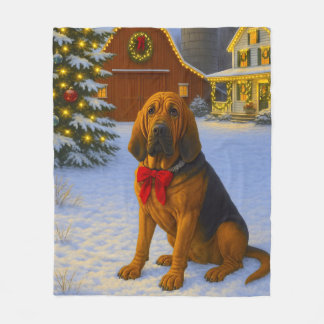 Bloodhound Holiday Fleece Blanket