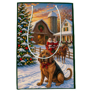 Bloodhound Holiday Medium Gift Bag