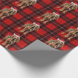 Bloodhound Holiday Red Plaid Christmas Wrapping Paper