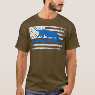 Bloodhound K9 Police Officer USA Flag Thin Blue T-Shirt