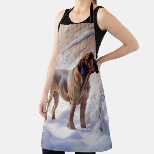 Bloodhound Let It Snow Christmas Apron