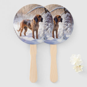 Bloodhound Let It Snow Christmas Hand Fan