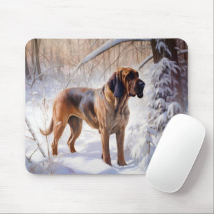 Bloodhound Let It Snow Christmas Mouse Pad