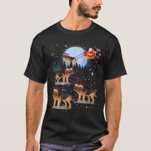 Bloodhound Lover Reindeer Sleigh Santa Christmas T-Shirt