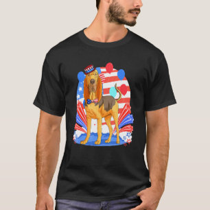 Bloodhound Merica 4th Of July American Flag Patrio T-Shirt