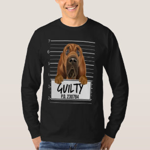 Bloodhound Mugshot Guilty Dog T-Shirt