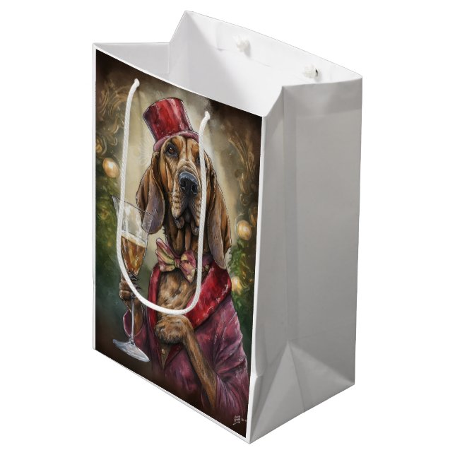 Bloodhound New Year Medium Gift Bag (Front Angled)