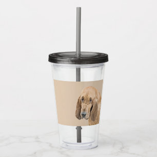 Bloodhound Painting - Cute Original Dog Art Acrylic Tumbler