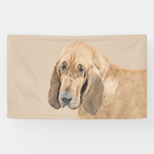 Bloodhound Painting - Cute Original Dog Art Banner