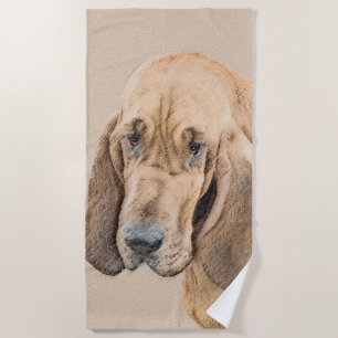 Bloodhound Painting - Cute Original Dog Art Beach Towel
