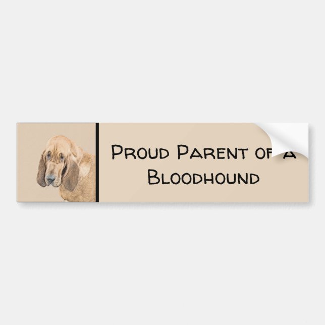 Bloodhound Painting - Cute Original Dog Art Bumper Sticker (Front)