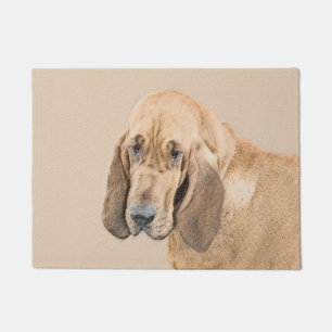 Bloodhound Painting - Cute Original Dog Art Doormat