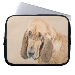 Bloodhound Painting - Cute Original Dog Art Laptop Sleeve