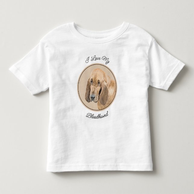 Bloodhound Painting - Cute Original Dog Art Toddler T-Shirt (Front)