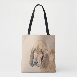 Bloodhound Painting - Cute Original Dog Art Tote Bag