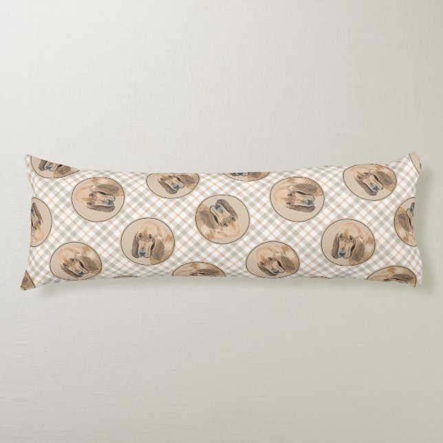 Bloodhound Painting Red Cute Scent Hound Dog Art Body Cushion (Front)