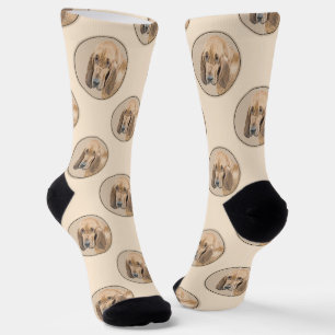 Bloodhound Painting Red Cute Scent Hound Dog Art Socks