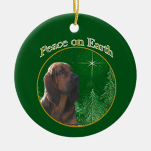 Bloodhound Peace Ceramic Ornament