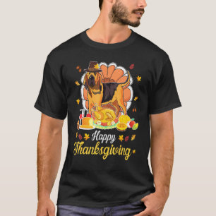 Bloodhound Pilgrim Turkey Dish Wine Happy Thanksgi T-Shirt