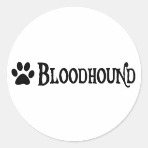 Bloodhound (pirate style w/ pawprint) classic round sticker