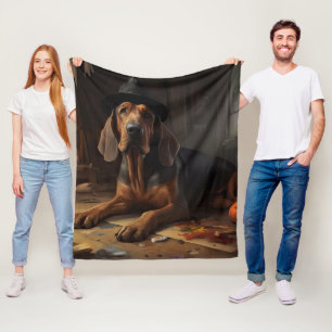 Bloodhound Pumpkins Halloween Scary  Fleece Blanket