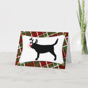Bloodhound Reindeer Christmas Card