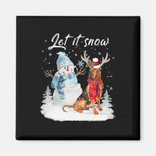 Bloodhound Santa Dog Christmas Snowman Xmas Pajama Magnet