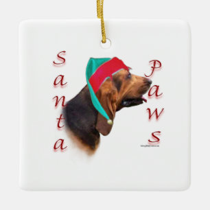Bloodhound Santa Paws Ceramic Ornament
