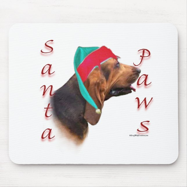 Bloodhound Santa Paws Mouse Pad (Front)