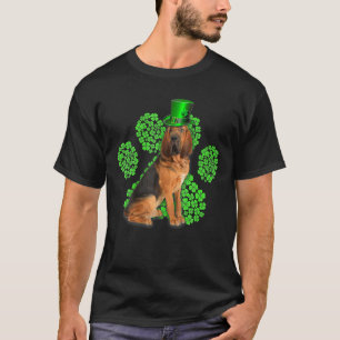 Bloodhound Shamrock Paw Clovers St Patrick's Day T-Shirt