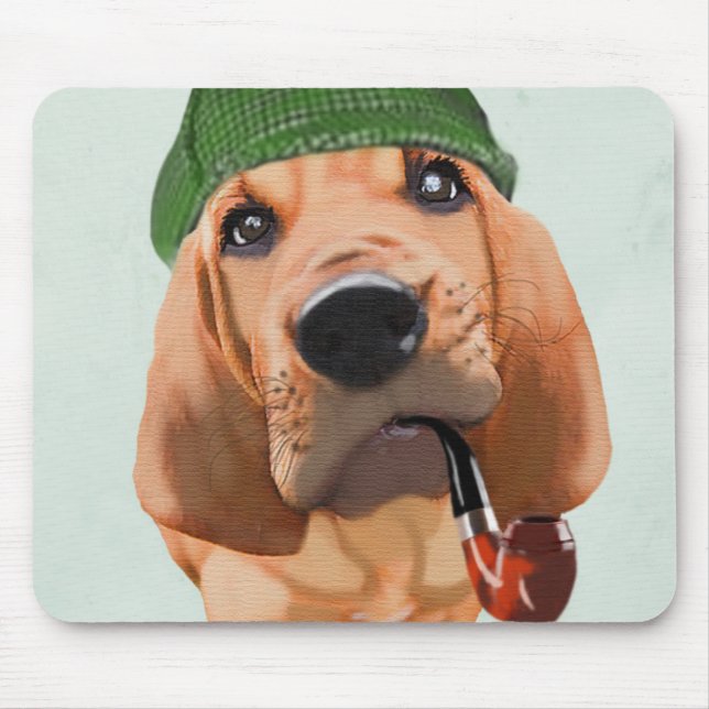 Bloodhound Sherlock Holmes Mouse Pad (Front)