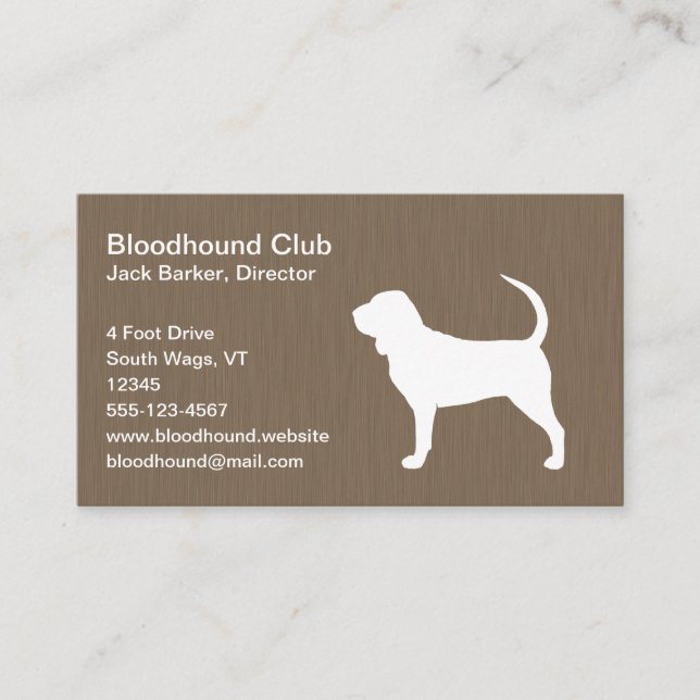 Bloodhound Silhouette Business Card (Front)