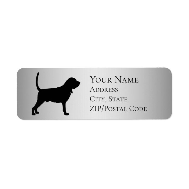 Bloodhound Silhouette Return Address Label (Front)