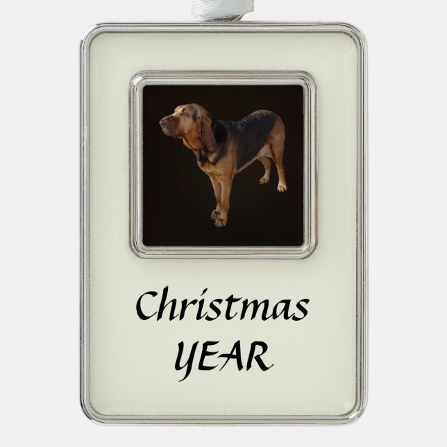 Bloodhound Silver Plated Framed Ornament (Front)
