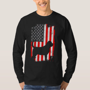 Bloodhound Usa Flag Patriotic Tee For Dog Owners