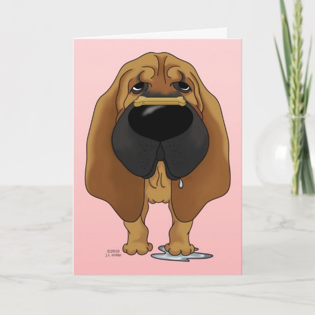 Bloodhound Valentine Holiday Card (Front)