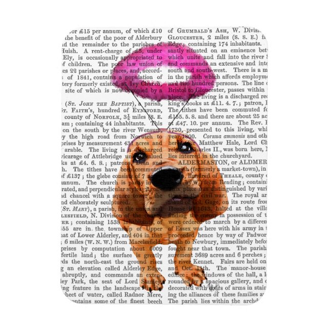 Bloodhound With Angelic Pink Halo Magnet (Vertical)
